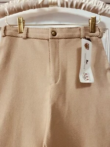 State Line Tack Womens Riding Breeches Equestrian Pants Honeycomb Knit Tan 6L - Picture 1 of 12
