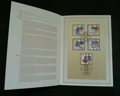 [SJ] Germany Traditional Costumes 1993 Dance FDC (stamp on info sheet) - Image 1 of 4