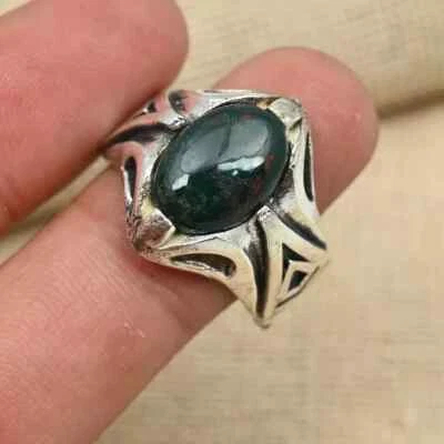 Anillo de joyería de piedras preciosas de sangre anillo de plata de ley 925 para hombre todas las tallas D66 Foto 1 de 4