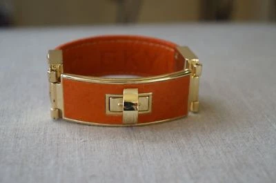 NOVO Designer CC SKYE Laranja Roosevelt Ouro Turnlock Bracelete de Verão $198 - Imagem 1 de 4