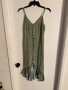 Women "Rails" green floral spahetti strap button up sundress. Size XS - Picture 1 of 2
