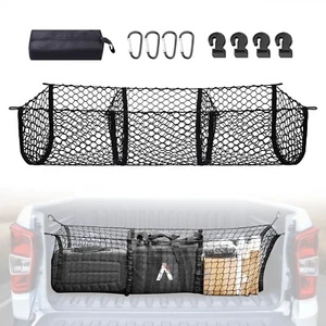 Cargo Net for Car, Expandable 3 Pocket Heavy-Duty Cargo Net Organizer Truck Bed - Picture 1 of 18