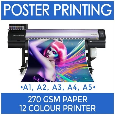 ZELA PRINT Custom Poster Printing Print on Demand A1, A2, A3, A4, A5 on 270 GSM SATIN PAPER