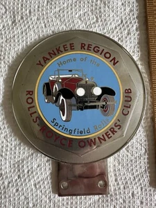 Vintage Rolls Royce Owners Club Yankee Region Plate Topper 4” #084 Nickel Brass - Picture 1 of 6