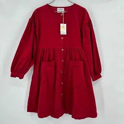Vestido Camisa Meadows Rojo Pana Bosque Nuevo con Etiquetas Talla US 2 (XS) Manga Larga Vestido Mini Foto 1 de 4