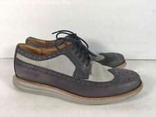 Cole Haan Mens LunarGrand C13972 Gray Leather Wingtip Oxford Shoes Size 10.5 M