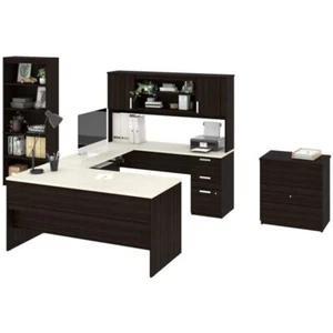 Atlin Designs 3 Piece Office Set in Dark and White Chocolate - Picture 1 of 8
