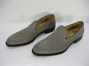 NEW HHBOOTMAKERS 1633 GRAY SUEDE SLIP ON LOAFERS DRESS SHOES MEN'S 43 - Picture 1 of 12