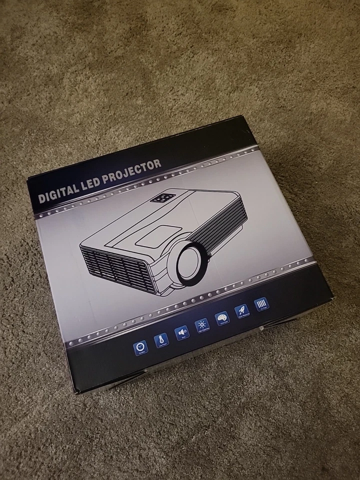 Android LED Projector Full HD Bluetooth Wireless WiFi Home 1080P Movie Video VGA - Image 1 of 3