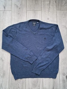 CHAPS  Sweater V Neck Blue Meduim Knit Cotton Cashmere Pullover  Jumper by RL - Picture 1 of 8