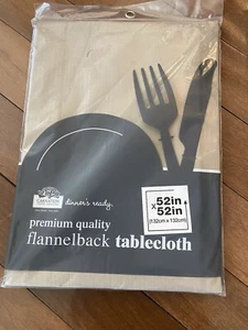 3 New Premium Quality Carnation Home Fashions Flannel Back Tablecloths 52”x52” - Picture 1 of 5