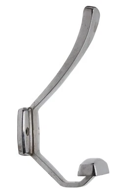 European Double Arm French Chrome Over Aluminum Wall Hook - Image 1 of 4