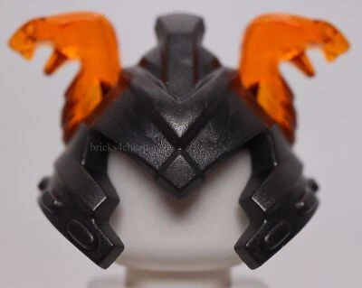 Lego Casco Ninjago Protección de Mejillas Moldeado Trans Naranja Cabezas de Serpiente Foto 1 de 3
