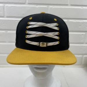 Zephyr Lacer Collection Pittsburg Penguins Encaje Caja Logo Negro Snapback Sombrero Gorra - Imagen 1 de 8