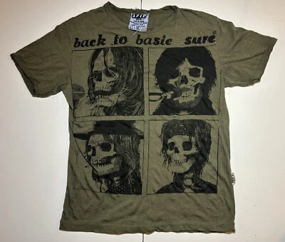 Sz M Rock Legends 60s 70s 80s Lennon Beatles Skeletons Skulls Retro Distressed - Image 1 of 4