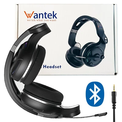 WANTEK Auriculares Inalámbricos Gaming con Micrófono Plegable HiFi Sonido Bluetooth Auriculares