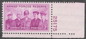 US. 1067. 3c. Armed Forces Reserve Issue. Single w/Pl#. MNH. 1955 - Picture 1 of 1