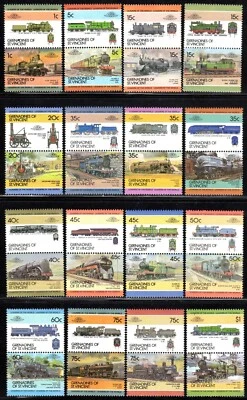 1984-87 Grenadines SC# 296-346-Locomotives Type of 1984-28 Different Pairs-M-NH - Image 1 of 2