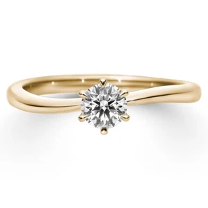 18K Yellow Gold Certified Lab Grown 0.50 Ct Round Cut Diamond Wedding Ring - Picture 1 of 9