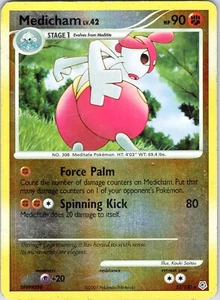 Pokemon TCG Medicham Lv.42 Diamond & Pearl 32/130 Reverse Holo Rare Card MP-LP - Picture 1 of 2
