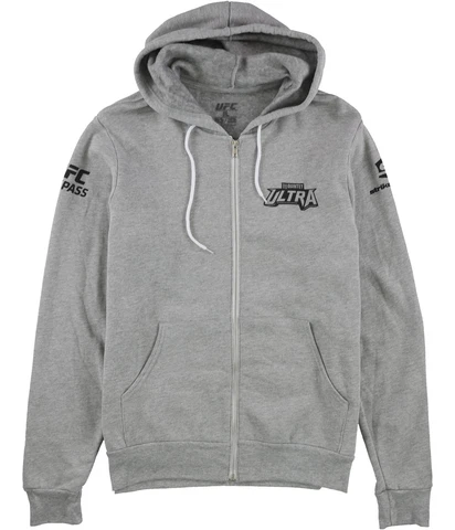UFC Mens Quintet Ultra Hoodie Sweatshirt, Grey, Small Cover