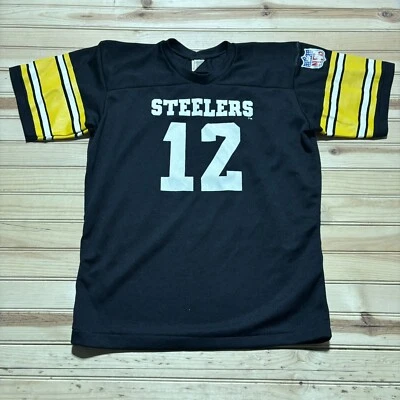 Camiseta De Colección Terry Bradshaw #12 Pittsburgh Steelers NFL Talla Grande Rawlings Foto 1 de 4