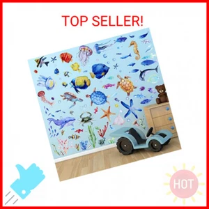 116 Pieces Ocean Wall Decals Under The Sea Fish Wall Nursery Decals Removable Pe - Picture 1 of 2