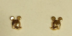 Mickey Unlimited Kreisler Ohrringe 14kt Gold Mickey Mouse Kopf - Bild 1 von 8