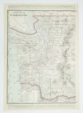 Crams Railway System Atlas Map Western Washington State 1895