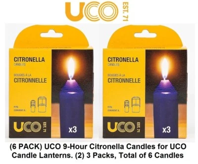 UCO 9-Hour Citronella Candles, Long-Burning Candles for Candle Lantern, 6 Pack - Image 1 of 4