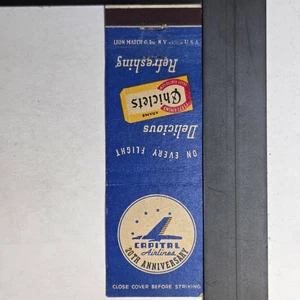 Capital Airlines 20th Anniversary Vintage Chiclets Design Matchbook - Bild 1 von 3
