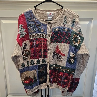 Suéter Cascanueces De Colección Talla M Cárdigan Bordado Invierno Vacaciones Cardenal Foto 1 de 4