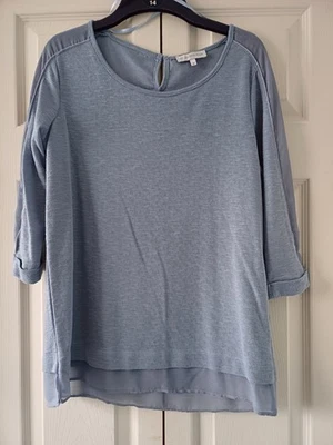 Rocha John Rocha Ladies Blue Top with chiffon inserts Size 10 - Image 1 of 4