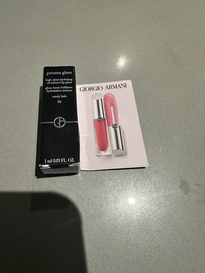 GIORGIO ARMANI Prisma Glass Lip Gloss In 02 Candy Halo-Pink 1ml Travel Size~new - Image 1 of 1