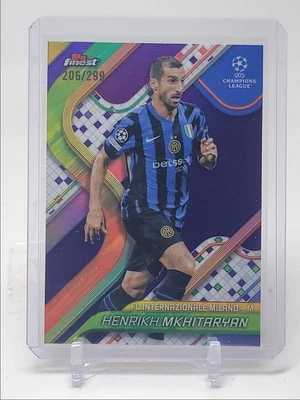 HENRIKH MKHITARYAN 2024 TOPPS FINEST UEFA PURPLE REFRACTOR /299 Q4841 - Image 1 of 2