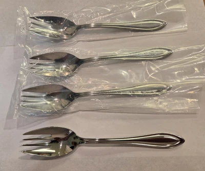 (4) 四个 18/10 不锈钢 Lenox MEDFORD Spoonik Spork 冰淇淋叉很好! — 第 1/4 张图片