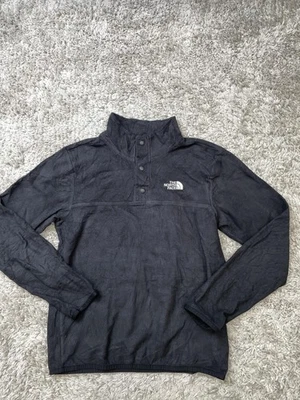 The North Face 男孩大号 14/16 黑色羊毛四分之一扣套衫 — 第 1/4 张图片