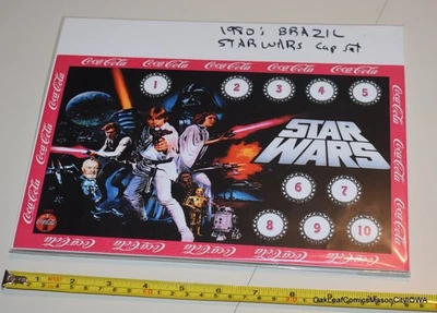 Star Wars Rojo Retro Años 90 Tapa Botella Juego De 10 Brasil Coca Cola OSS Foto 1 de 2