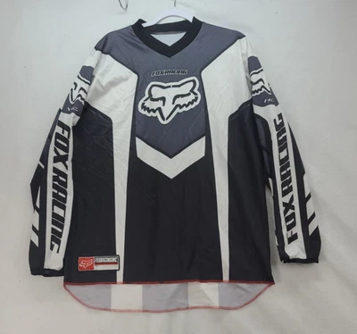 Fox Motocross Racing Shirt Black White Grey XL Y2K  - Image 1 of 4