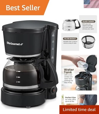 Coffee Maker Drip 5 Cup Programmable Reusable Filter Mini Small Office Home - Image 1 of 4