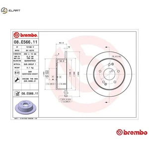 2x BRAKE DISC 08.E566.11 FOR SSANGYONG D22DTF 2.2L G20D20DTFFD20DT 2.0L 4cyl - Picture 1 of 10