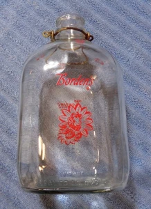 Vintage Borden’s One Gallon Glass Milk Bottle Jug ELSIE w/ Metal Handle 2 Sided - Picture 1 of 9