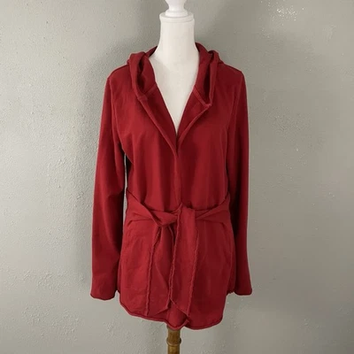 Chaqueta envolvente Jingo con capucha y cinturón Lucky Brand Lotus talla M bolsillos Y2K roja Foto 1 de 4
