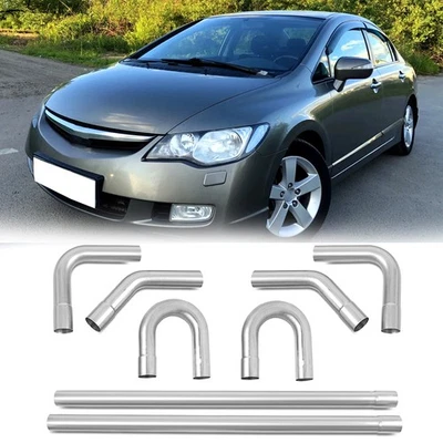 For Honda Civic 8X2.5"OD Exhaust Kit Straight Bend Mandrel Pipe Stainless Steel - Image 1 of 4