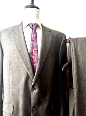 Traje Hart Schffner Marx Loro Piana Para Hombre 46L Largo - 38 x 32 Taupe Tela Escocesa Lana EE. UU. Foto 1 de 4