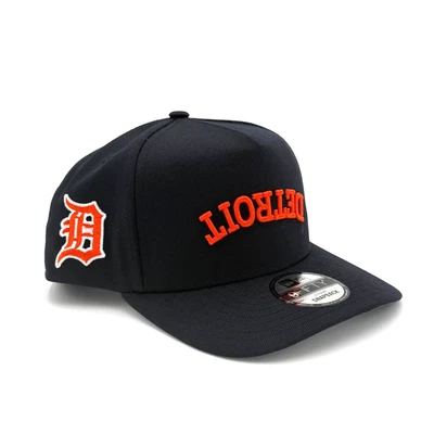 NEW ERA Detroit Tigers 9Fifty A-FRAME Upside Down Snapback Hat Navy/Orange NEW - Image 1 of 4