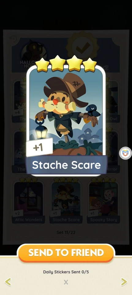 Sticker 4 Star Stache Scare | mono_poly_go ⚡⚡FAST SEND⚡⚡ - Image 1 of 1