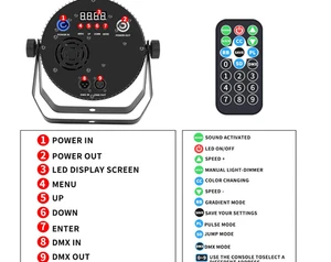 LED Stage Light, 18x18 Watt RGBWAUV 6-in-1 DJ Par Can Light, Aluminum Low Noise - Picture 1 of 9