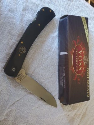 5" CLOSED VOSS CUTLERY LOCK BACK POCKET KNIFE BUFFALO HORN SMOOTH HANDLE - Image 1 of 4