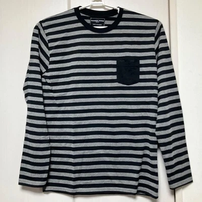 NUMBER (N)INE × NANO UNIVERSE Border T Shirt XL Black Gray Used - Image 1 of 4